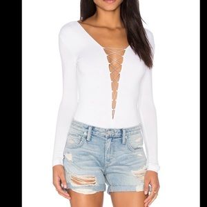 T by Alexander Wang Lace Up bodysuit